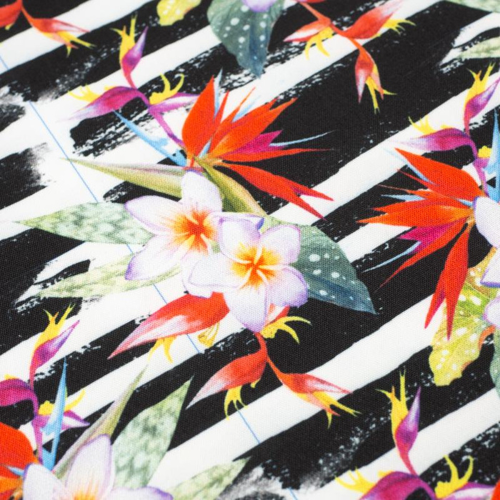BLUMEN AUF DER ZEBRA - schnelltrocknende Webware