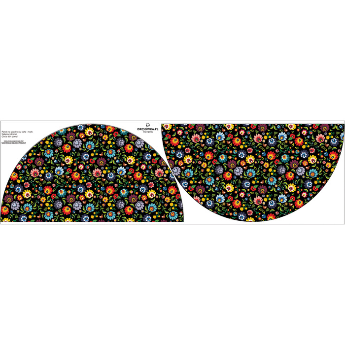 Small circle skirt panel - CREPE - LOWICZ FOLKLORE / black 