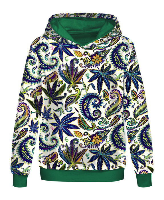 CLASSIC WOMEN’S HOODIE "POLA" (S) - Hemp leaves WZ. 4 - sewing set