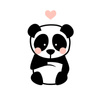 PANDA / BLASS ROSA Größe "S" 30x45 cm -  weiß (Vorderseite)
