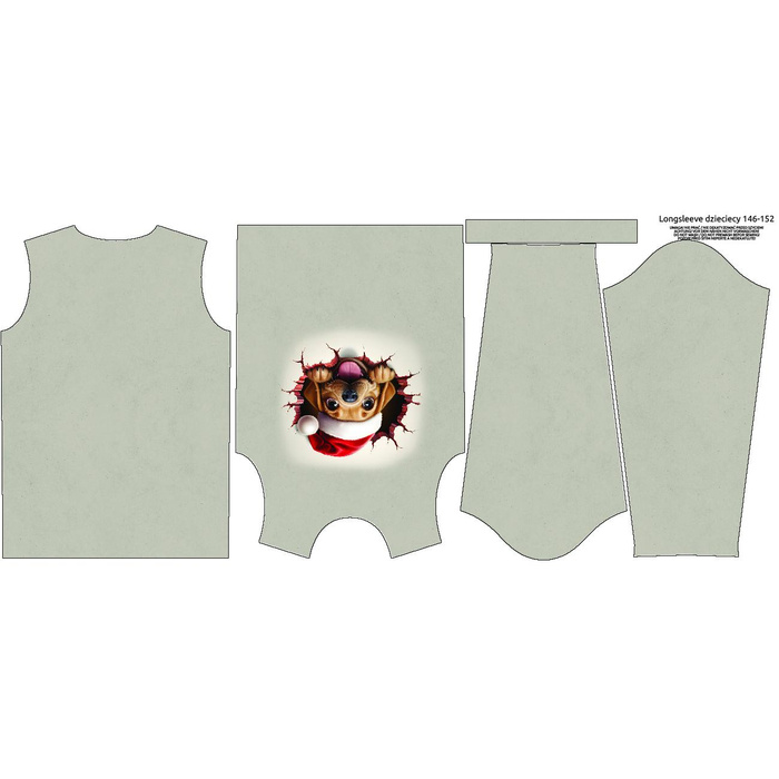 Longsleeve - HAPPY DOG - zestaw do uszycia (134/140)