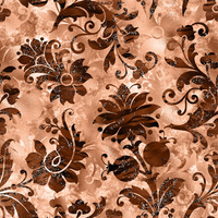 FLORAL  pat. 9 / peach fuzz - single jersey