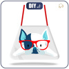 PANEL KIDS POUCH BAG - Dog with glasses (J'adore Paris) / aqua
