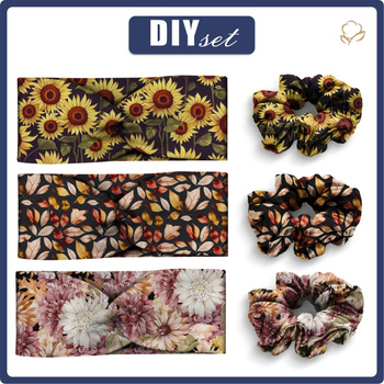 HEADBAND AND HAIR ELASTIC 3KPL - PATTERN 14 - sewing set 4-8