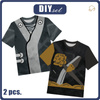 2-PACK - KINDER T-SHIRT - SCHWARZ NINJA - Nähset (116/122)