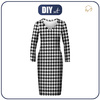 PENCIL DRESS (ALISA) - BLACK HOUNDSTOOTH / WHITE - sewing set M