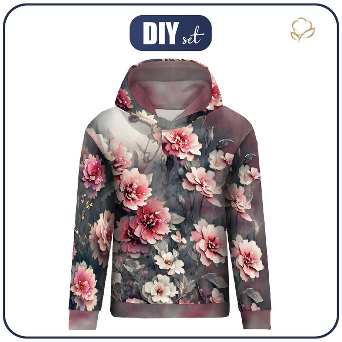 CLASSIC WOMEN’S HOODIE (POLA) - VINTAGE FLOWERS PAT. 3 - sewing set