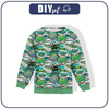 CHILDREN'S (NOE) SWEATSHIRT - COMIC BOOK (green - blue) - looped knit fabric (146/152)