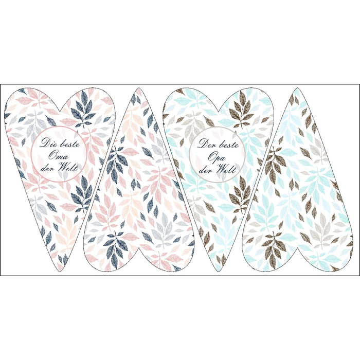 DECORATIVE HEARTS - PASTEL LEAVES DE