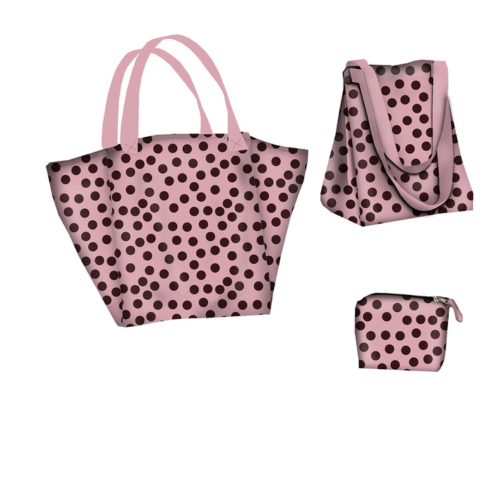 XL Tasche mit Utensilientasche 2 in 1 - POLKA DOTS WZ. 9 - Nähset