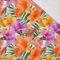 FLOWERS PAPAYA ORANGE WZ. 11 - single jersey