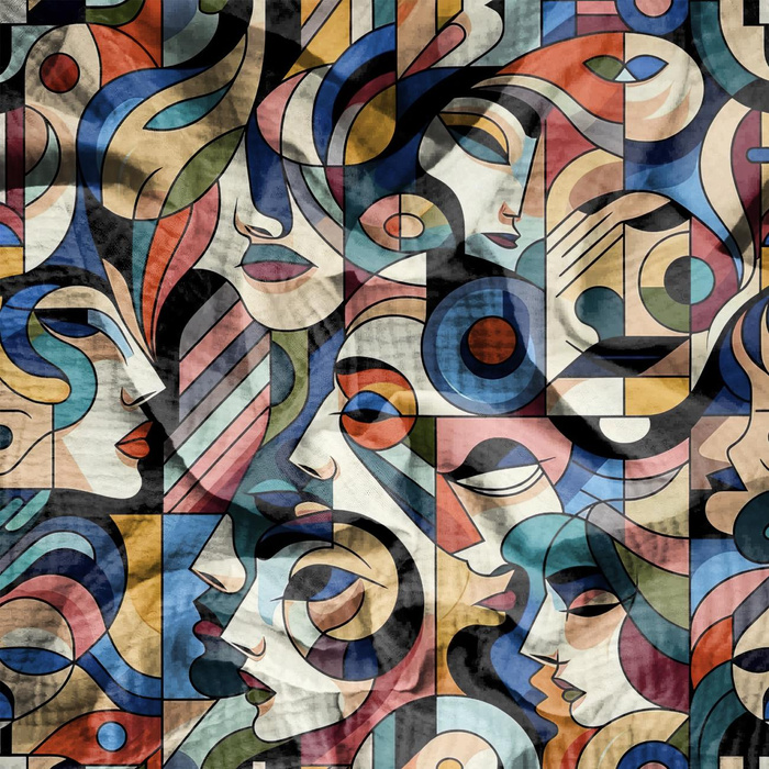 FACES WZ. 2 - Muślin bawełniany