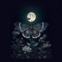 NIGHT BUTTERFLY - PANEL (75cm x 80cm) dzianina drapana z elastanem ITY