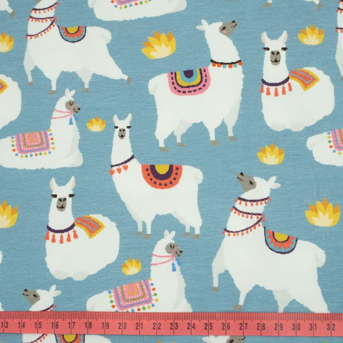 LAMA / blau - Viskose-Jersey WE210