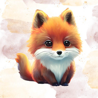 BABY FOX - PANEL (60cm x 50cm) SINGLE JERSEY
