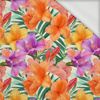 FLOWERS PAPAYA ORANGE WZ. 11 - looped knit fabric