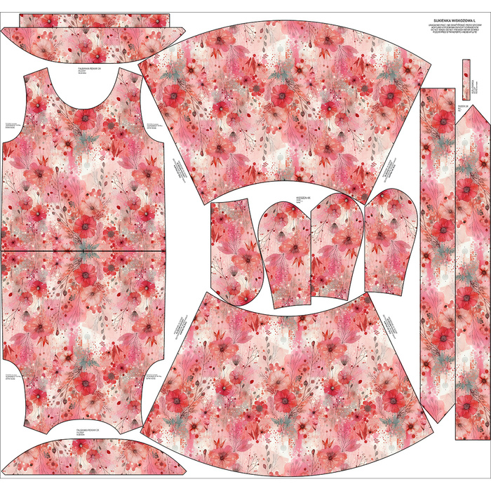 SUKIENKA "EMMA" - FLORAL REVERIE WZ. 5 - Jersey wiskozowy z elastanem