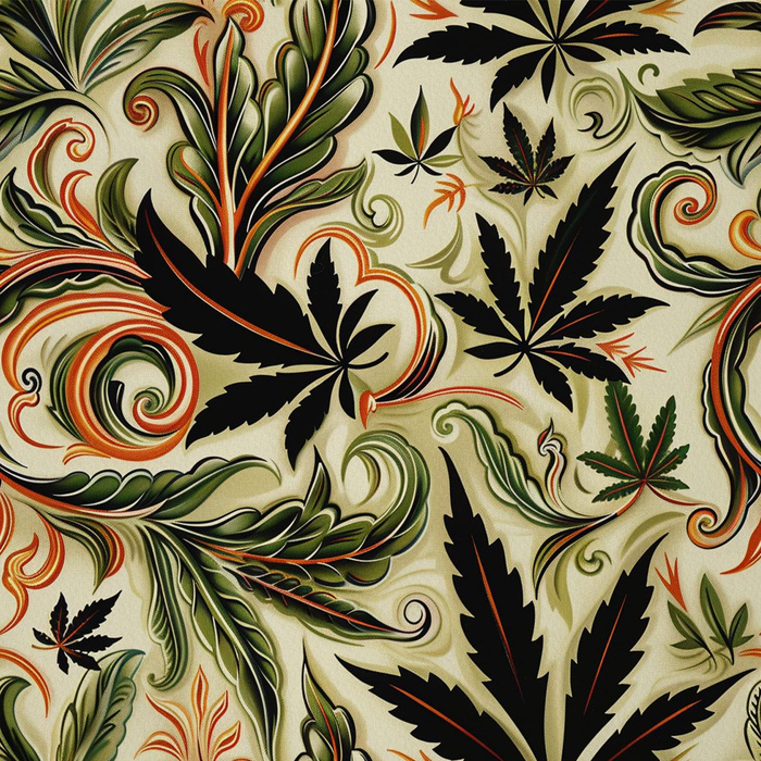 Hemp leaves WZ. 5 - lycra 300g