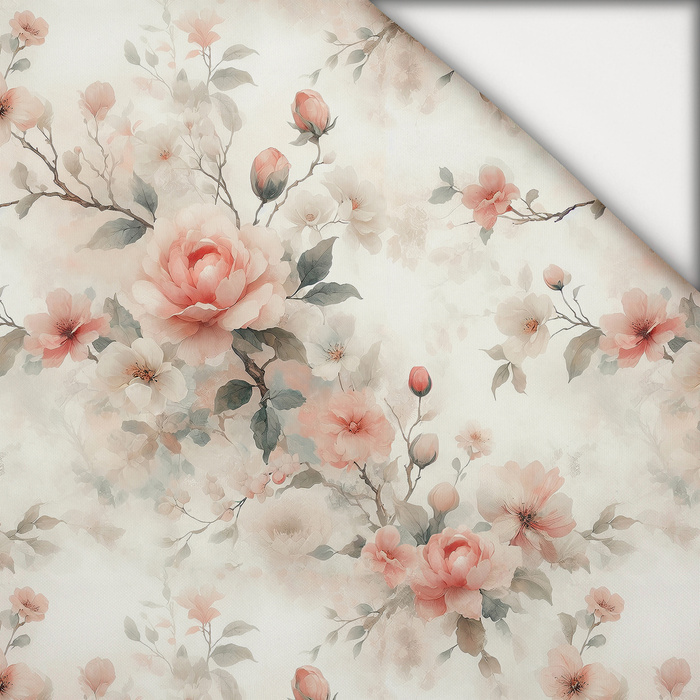 PASTEL FLOWERS WZ. 26 - lekka dzianina drapana
