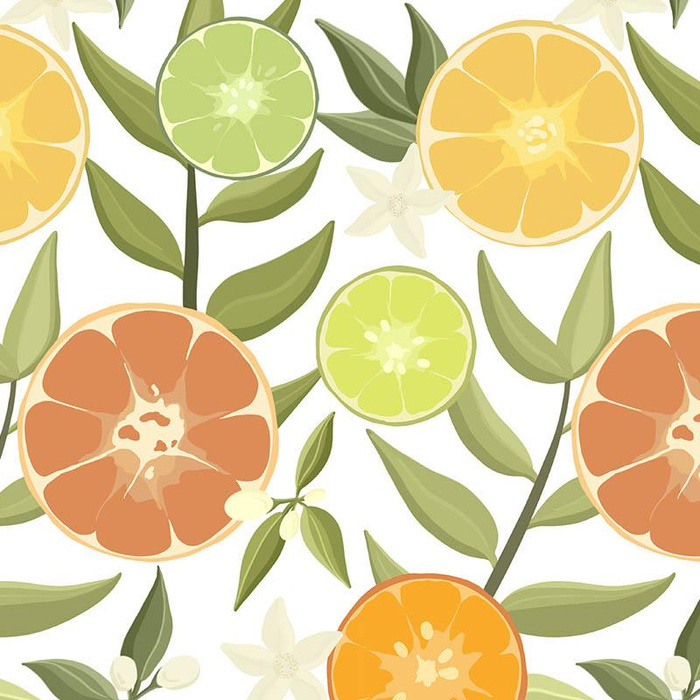 CITRUS no. 2 / white - Waterproof woven fabric