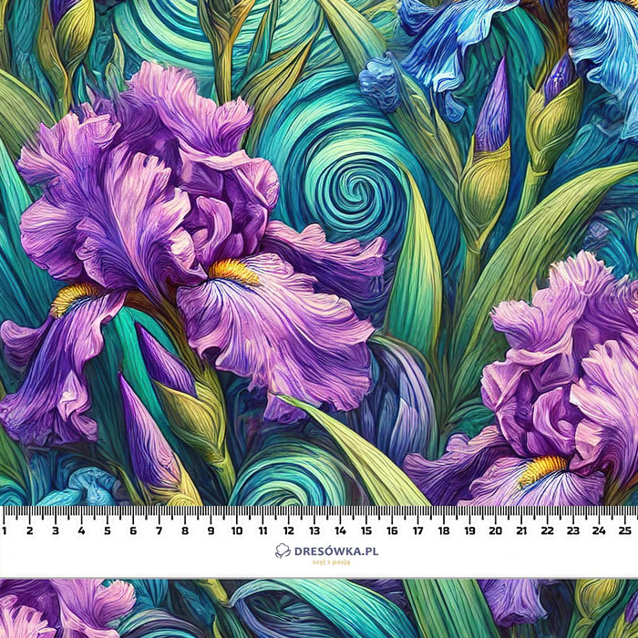 FLOWERS WZ.34 - looped knit fabric