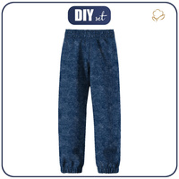 CHILDREN'S SOFTSHELL TROUSERS (YETI) - ACID WASH / dark blue (110/116)