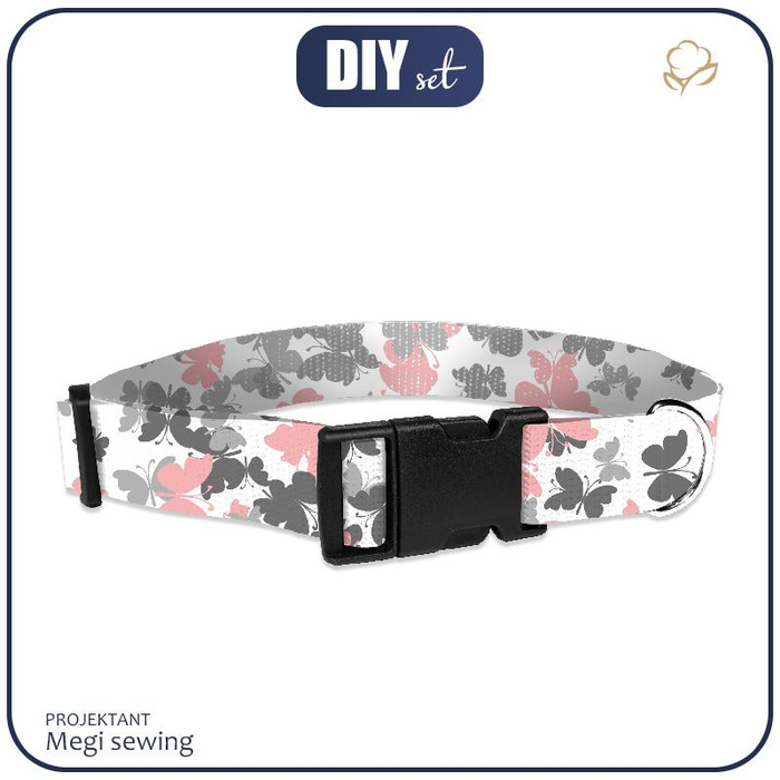 Collar - BUTTERFLIES PINK 20mm