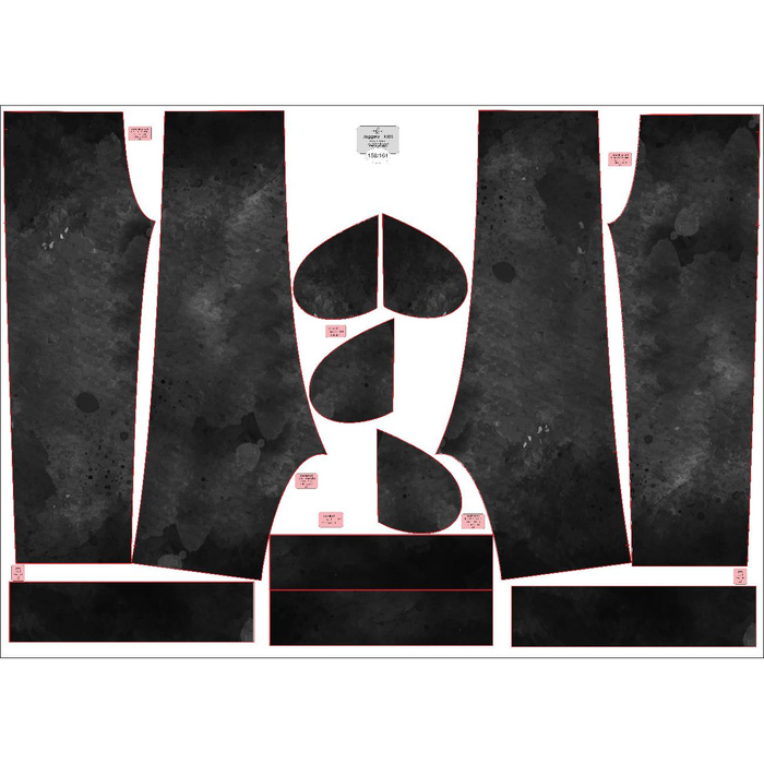 KID'S JOGGERS (ROBIN) - BLACK - sewing set (158/164)