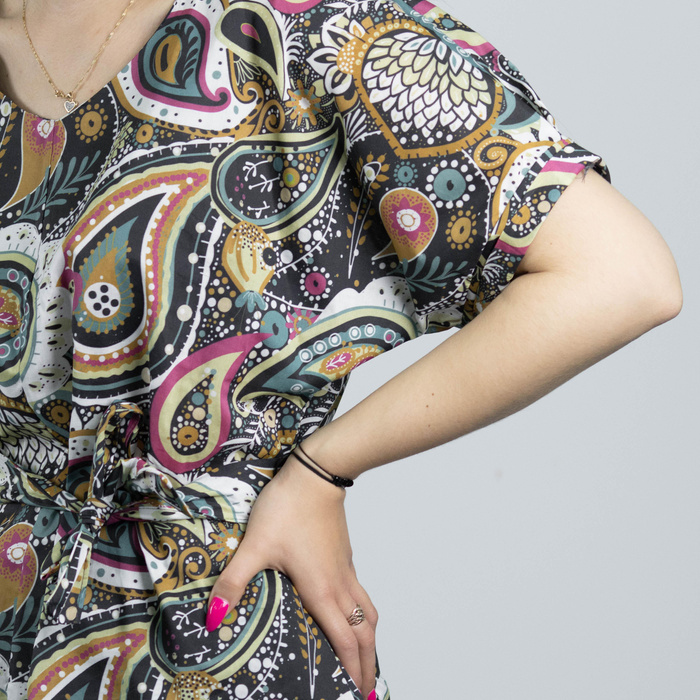 KIMONO BLUSE - BLUMEN Ms. 4 (classic blue) - Nähset 