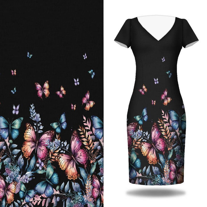 BEAUTIFUL BUTTERFLY WZ. 4 - panel pro šaty krep
