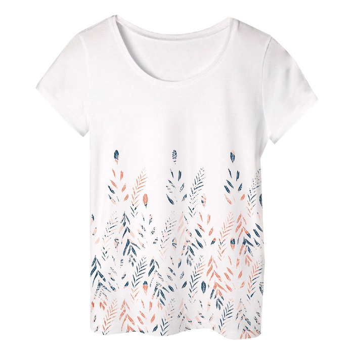 PYJAMAS-T-SHIRT - BLÄTTER m. 3 - S