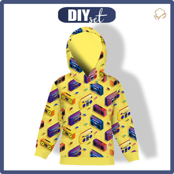 KID'S HOODIE (ALEX) - BOOMBOX (retro) / yellow - sewing set