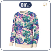 BLUZA DAMSKA (HANA) BASIC - MONSTERA wz.10 - dzianina pętelkowa - L