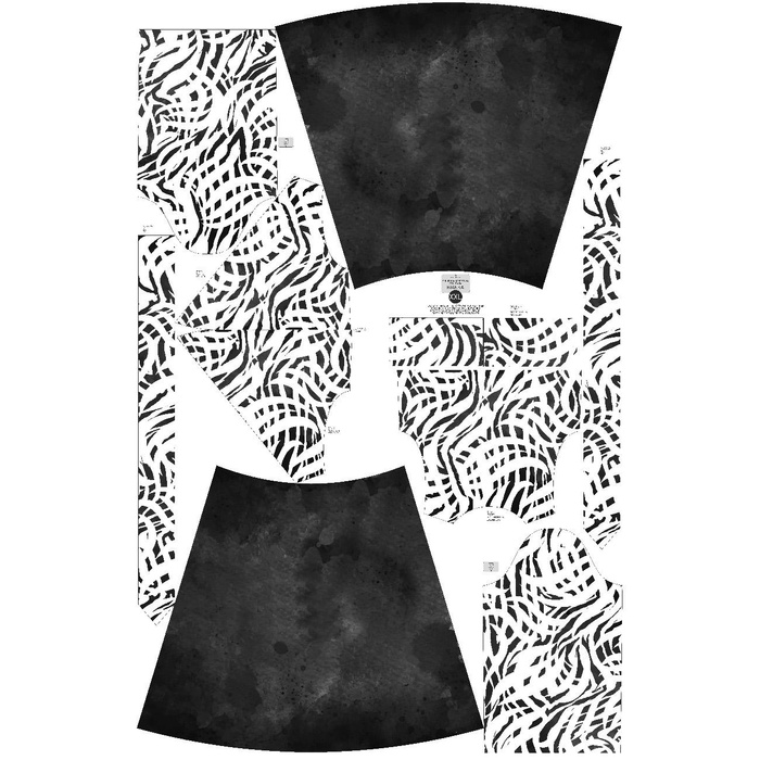 WRAP MIDI DRESS (BIANCA) - BLACK AND WHITE ABSTRACTION - sewing set XXL