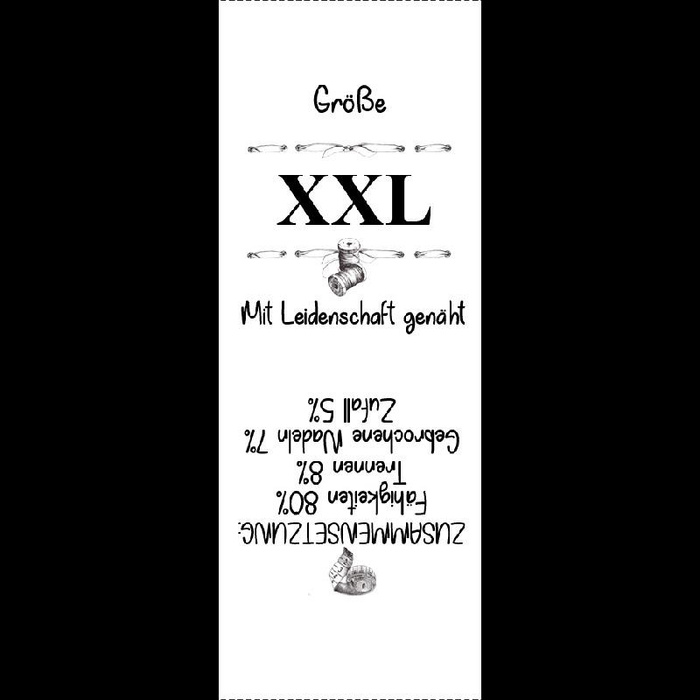 Europäisches  Textillabel  "ZENTIMETER" DE - 9 Stck Set / Größe nach Wahl