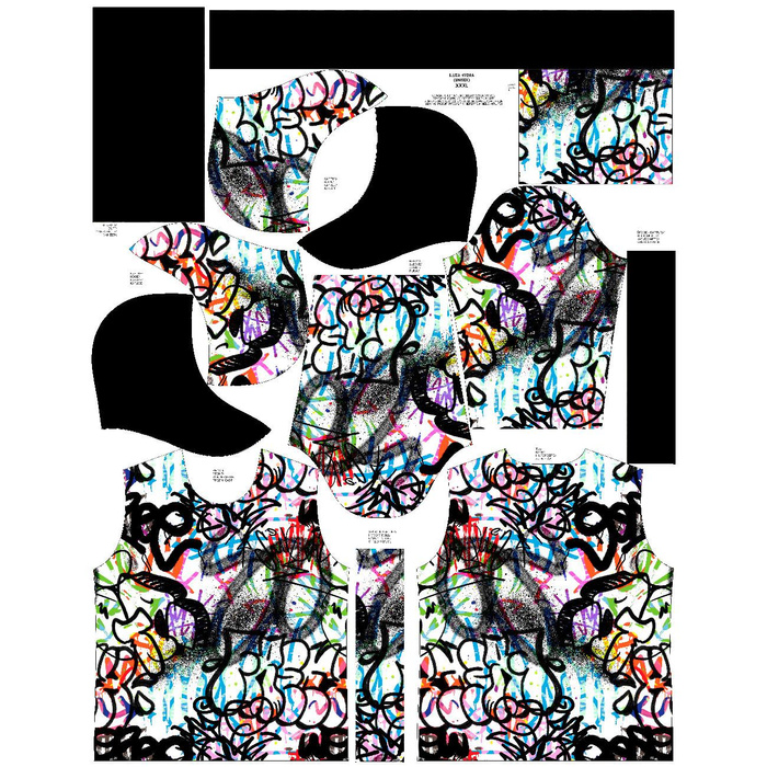 UNISEX HOODIE (HYDRA) - STREET ART Pat. 4 - sewing set (146/152)