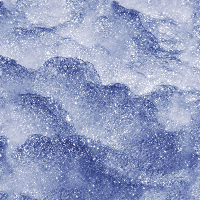 SCHNEE / blau (AUF GLAS GEMALT) - Wasserabweisende Webware