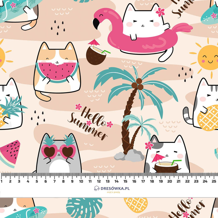 SUMMER CATS pat. 2 - looped knit fabric