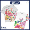 2-PACK - T-SHIRT DZIECIĘCY - ANANASOWY DRINK i KOLIBER - ZESTAW DO USZYCIA (140/146)