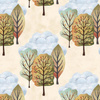 CLOUDY FOREST (AUTUMN GIRL) - looped knit fabric