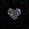 HEART / butterflies -  PANEL (60cm x 50cm) looped knit fabric with elastane ITY