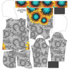 CLASSIC WOMEN’S HOODIE (POLA) - SUNFLOWERS pat. 2 - looped knit fabric - L