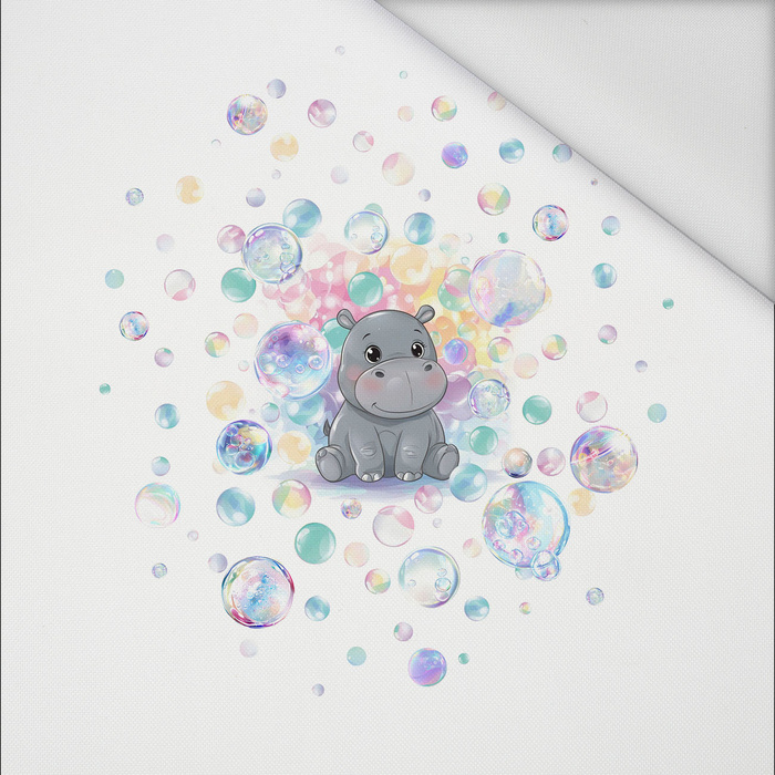 CUTE HIPPO - panel (60cm x 50cm) Waterproof woven fabric