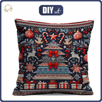 POLŠTÁŘ 45x45 - CHRISTMAS SWEATER wz.2 - přední + zadní strana