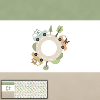 COLORFUL CARS / roundabout (CITY BEARS) - SINGLE JERSEY PANORAMIC PANEL