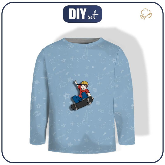 LONGSLEEVE - FELIX (SKATER) / modrý - single jersey (110/116)