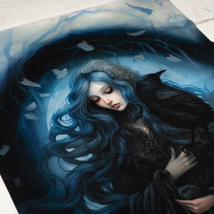 GOTHIC GIRL M. 2 - Paneel (60cm x 50cm)- Single Jersey mit Elastan ITY