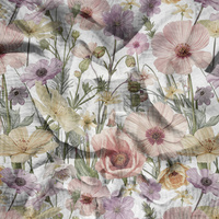 PASTEL FLOWERS WZ. 32 - Muślin bawełniany