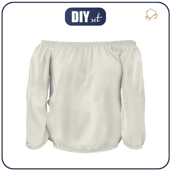 Carmenausschnitt Bluse (SOFIA) - WEISS - Nähset