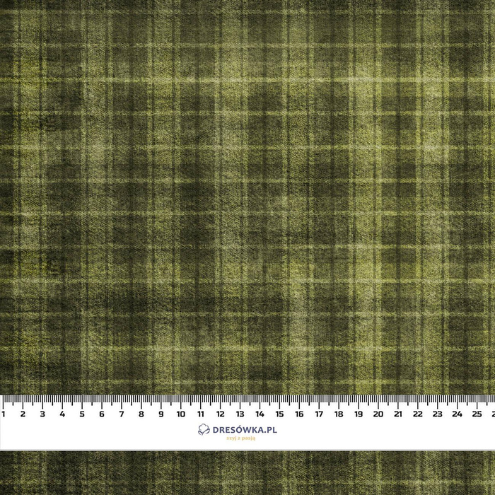 AUTUMN CHECK  / green (AUTUMN COLORS) - single jersey with elastane 